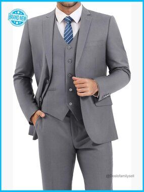 Slim Fit Men's Suit Set Classic Business Wedding Party Tuxedo Elegant